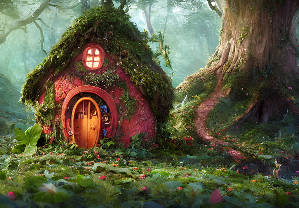 Garden Fairie Cottage Next to a Well-Used Path