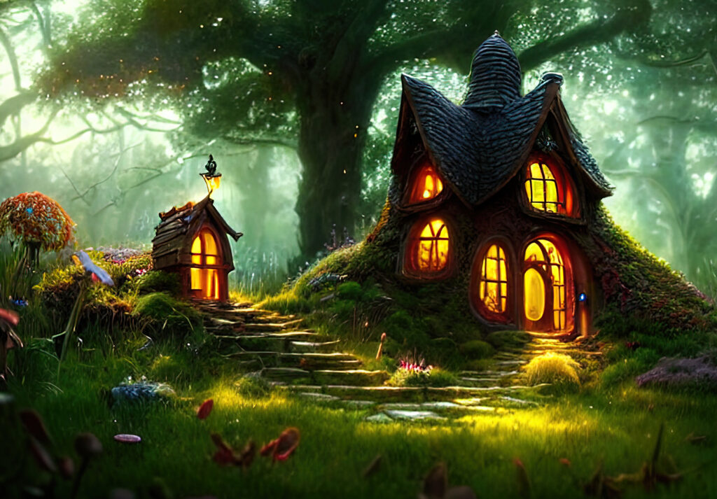 Forest Fairie Home at Dusk