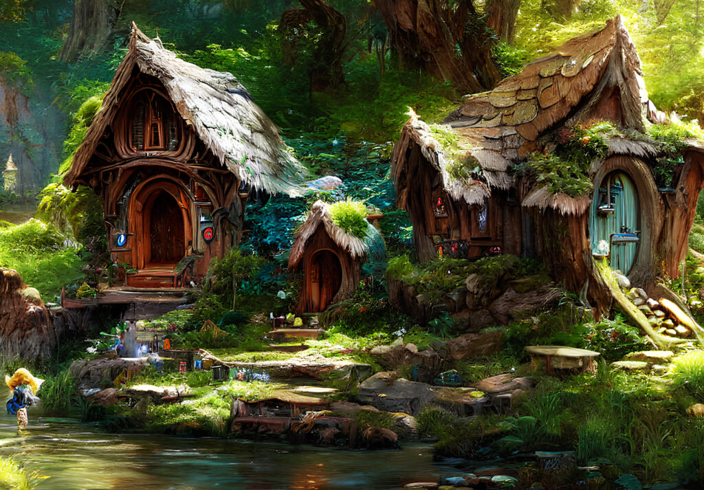 Small River Fairie Homes on a Stream