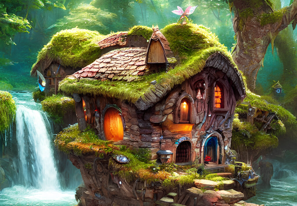 Bungalow River Fairie Home on a Waterfall